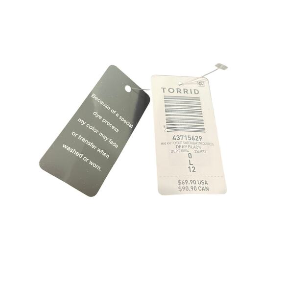 Torrid Black Eyelet Mini Dress L 12 – Sweetheart Neck, Fully Lined, NWT - Picture 9 of 9